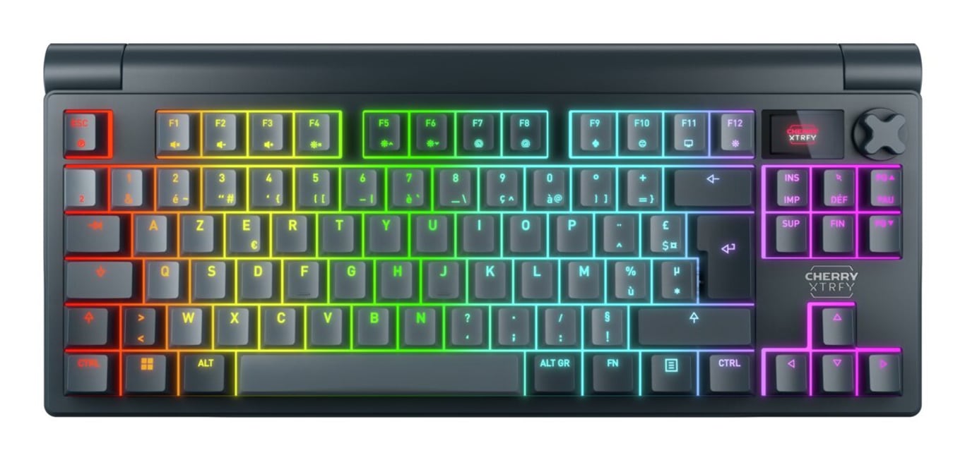 CHERRY XTRFY MX 8.3 TKL Wireless klawiatura Gaming USB + RF Wireless + Bluetooth AZERTY Francuski Szary G80-3883HJAFR-22