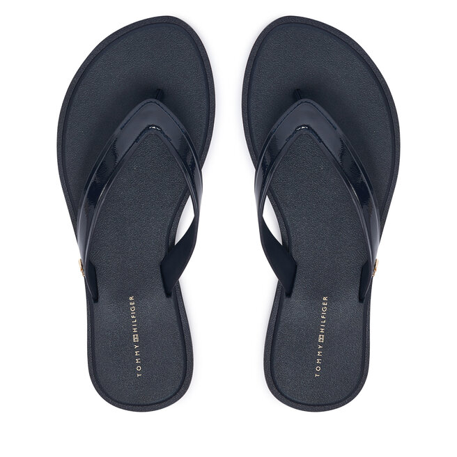 Japonki Tommy Hilfiger Th Scandi Shiny Summer Sandal FW0FW09446 Granatowy