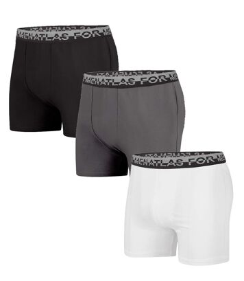 3 pary bokserek ze stretchem Mężczyzna Atlas For Men - Kolor : Czarny - Rozmiar : 4XL