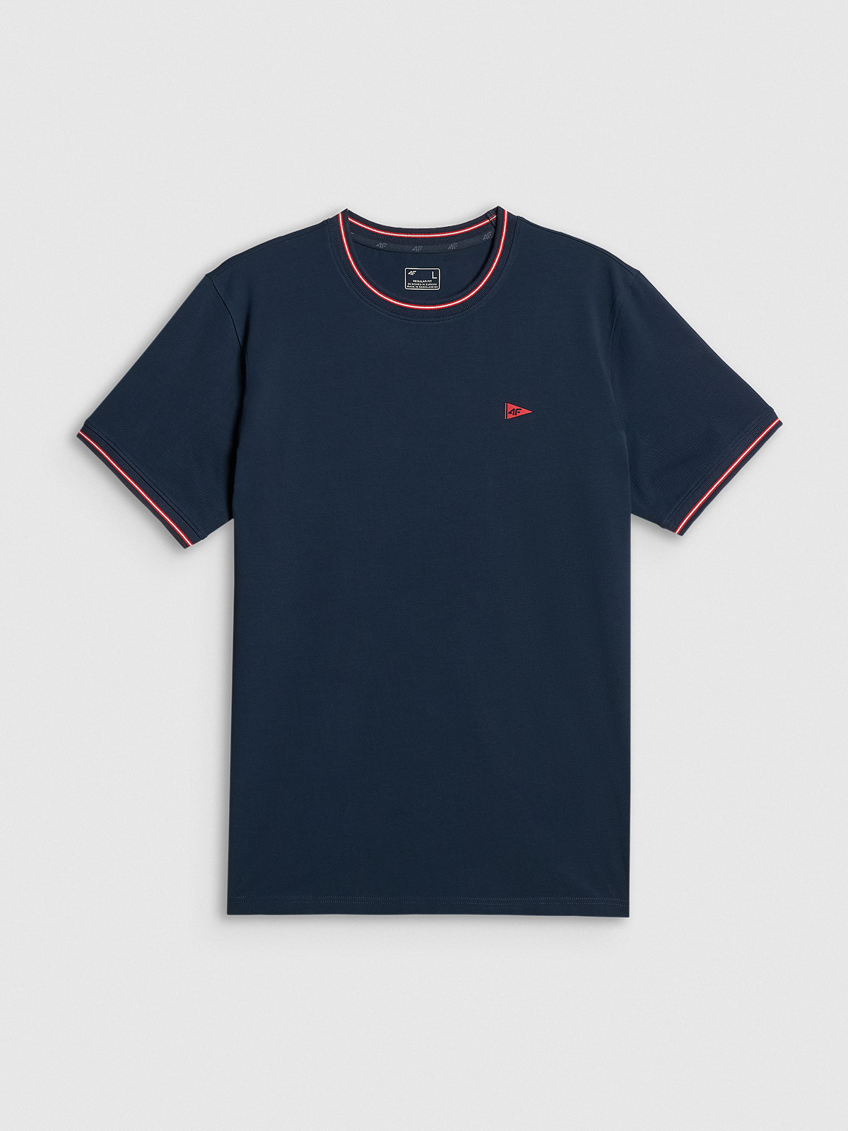 4F T-shirt regular gładki męski - granatowy XXL