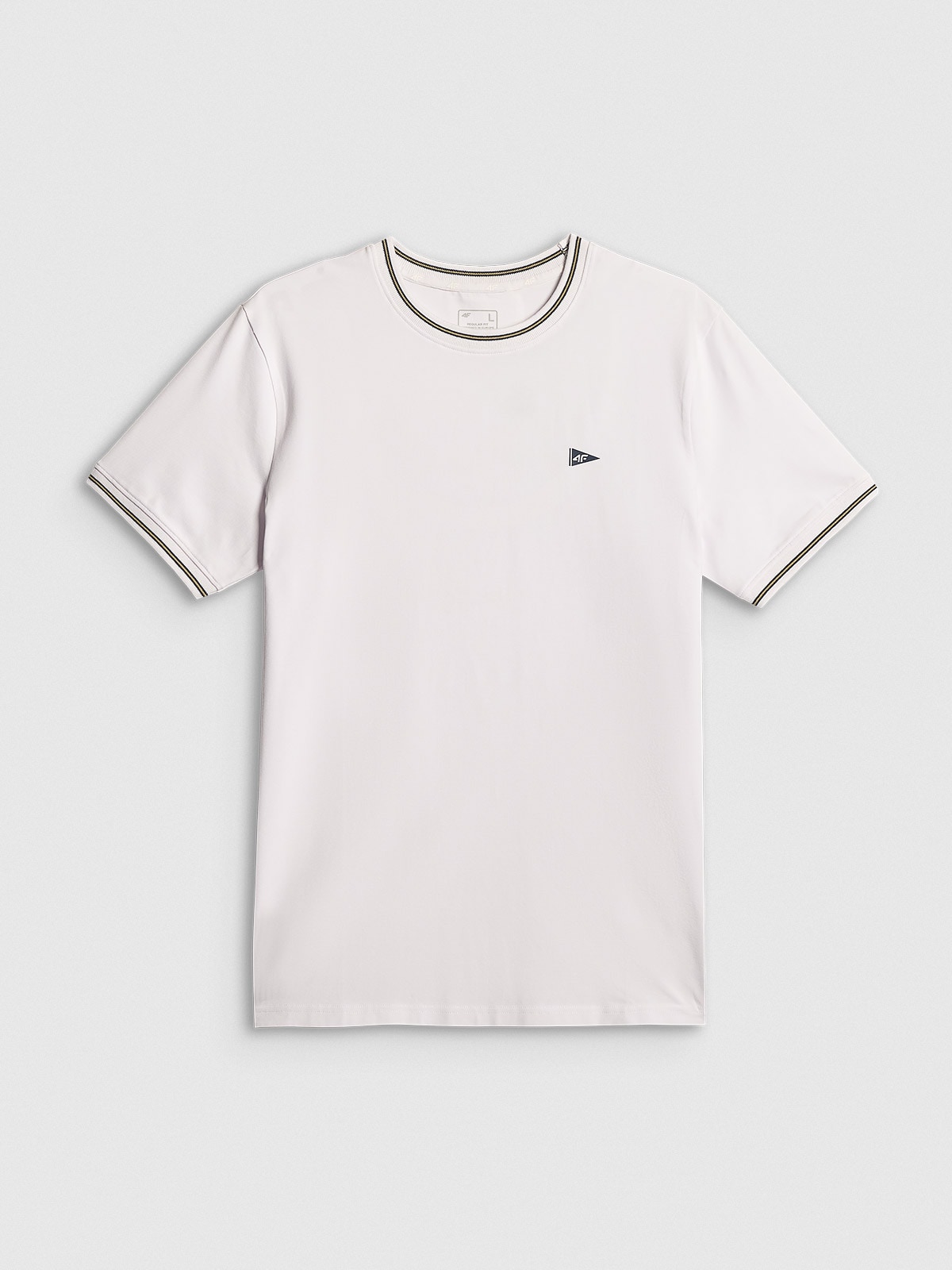 4F T-shirt regular gładki męski - biały XXL