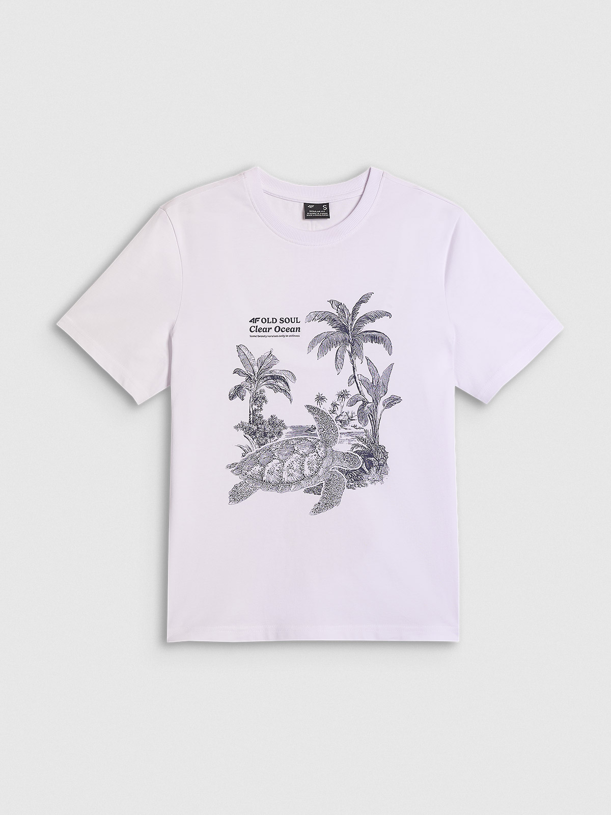 4F T-shirt relaxed z nadrukiem damski - biały L
