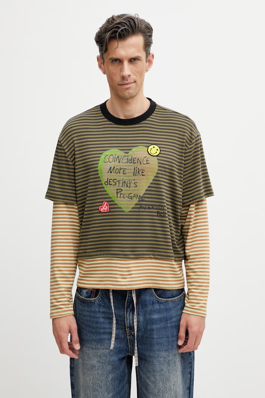 Andersson Bell Heart Message longsleeve męski z wiskozą