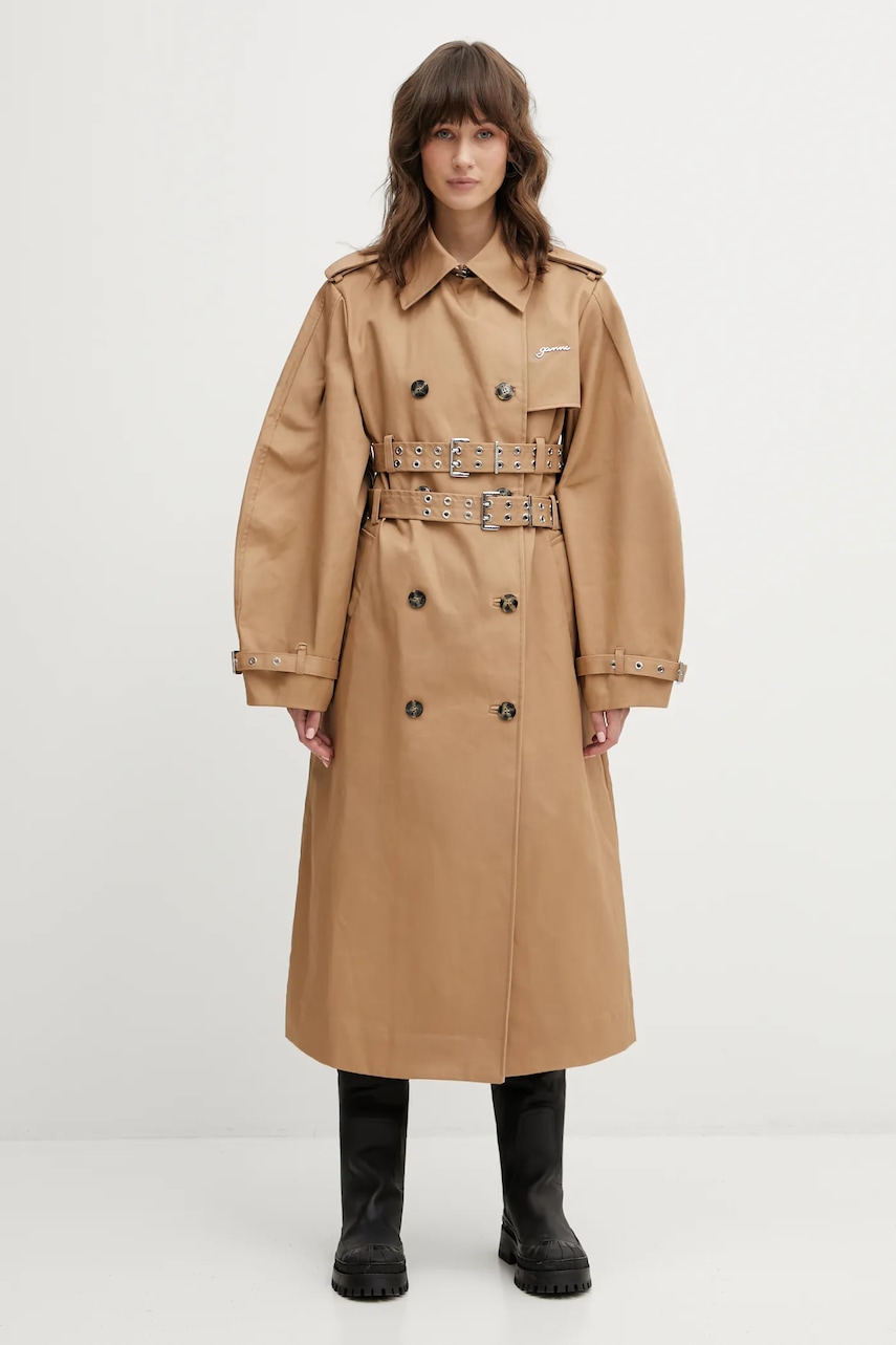 GANNI trencz bawełniany