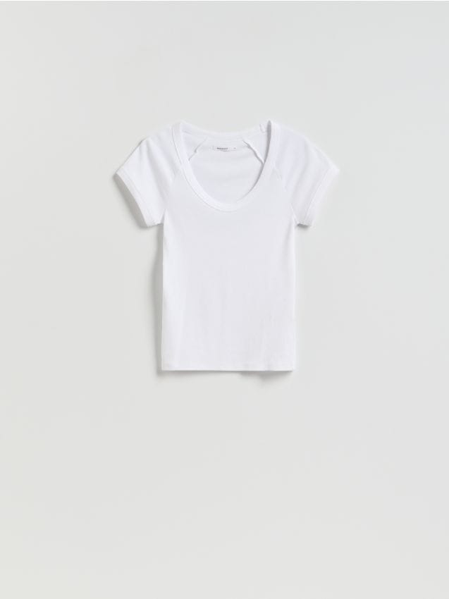 Reserved - T-shirt slim fit - biały