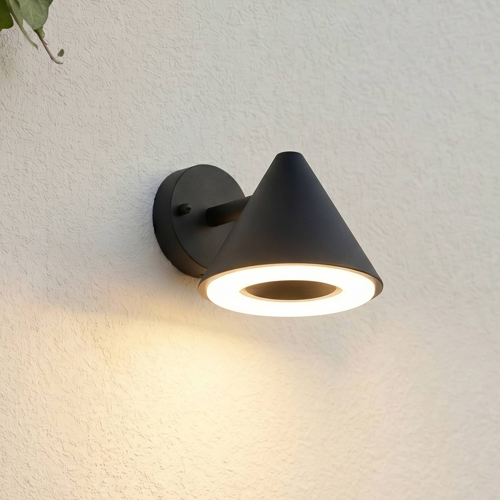 Kinkiet zewnętrzny LED Soran Lindby, czarny, metal, nowoczesny