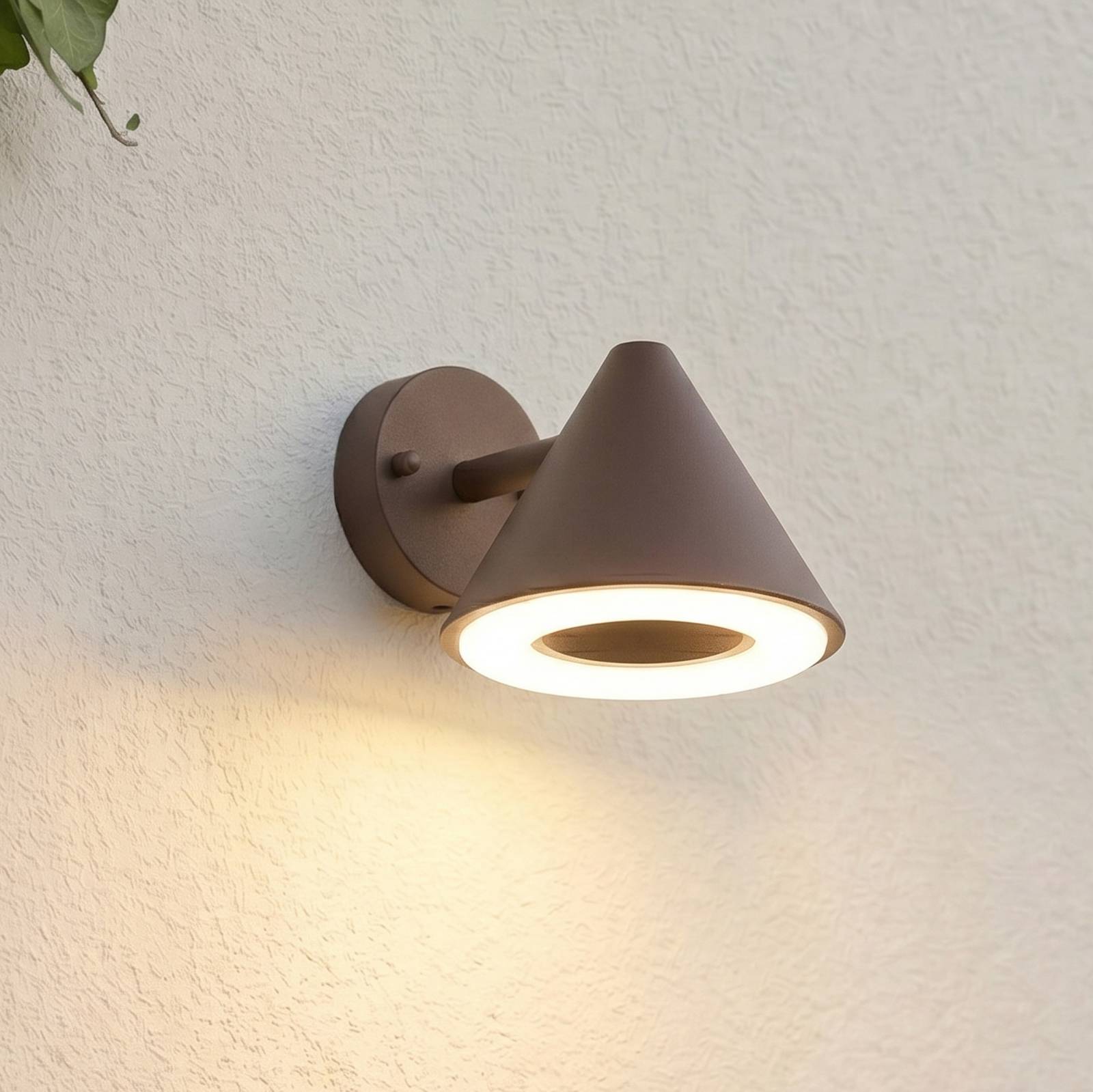 Kinkiet zewnętrzny Soran Lindby, brązowy / rdzawy, metal, nowoczesny