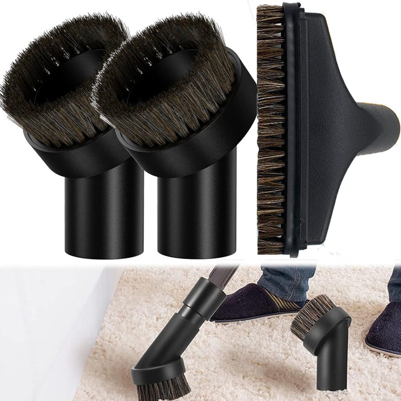 Zestaw 3 naturalnych szczotek do odkurzacza, akcesoria do odkurzacza 32 mm, akcesoria do odkurzacza, szczotki do odkurzacza