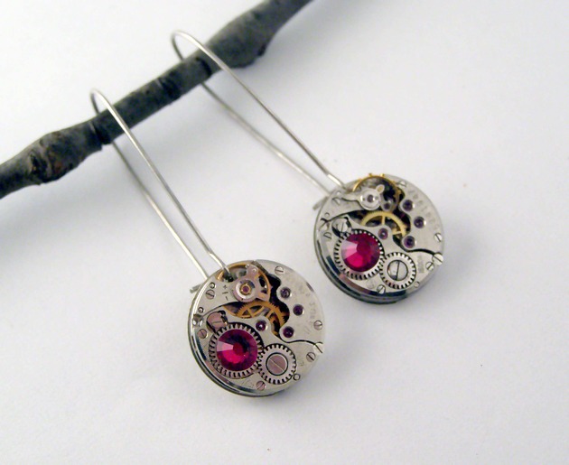 Mechaniczne kolczyki Swarovski 082