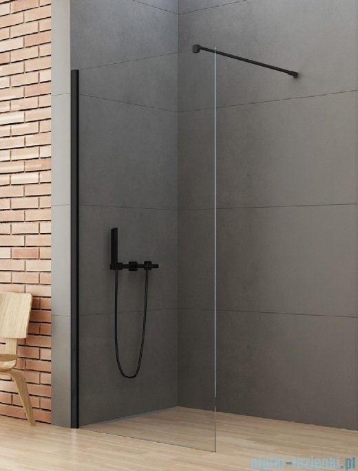 New Trendy K-0768-WP NEW SOLEO BLACK walk-in 80x195 szkło czyste 6mm Active Shield wspornik prosty