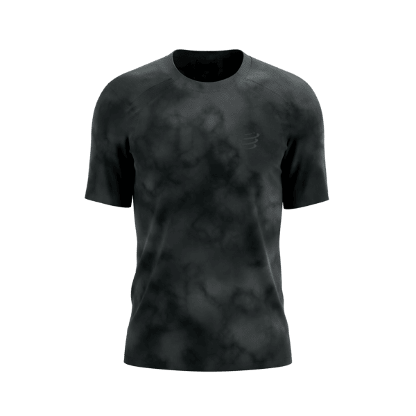 COMPRESSPORT Koszulka biegowa PERFORMANCE SS T-SHIRT black tie dye - EAT MY DUST!