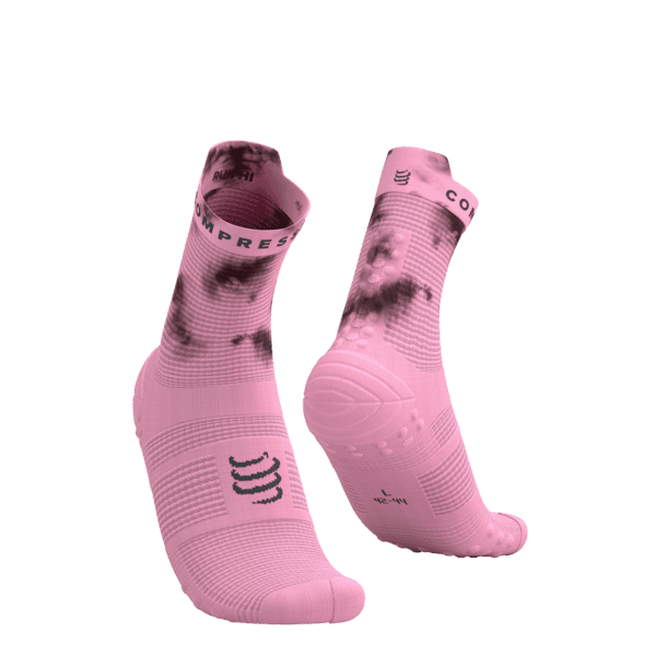 COMPRESSPORT Skarpetki do biegania wysokie PRORACING SOCKS V4 RUN HIGH zephyr tie dye - EAT MY DUST!