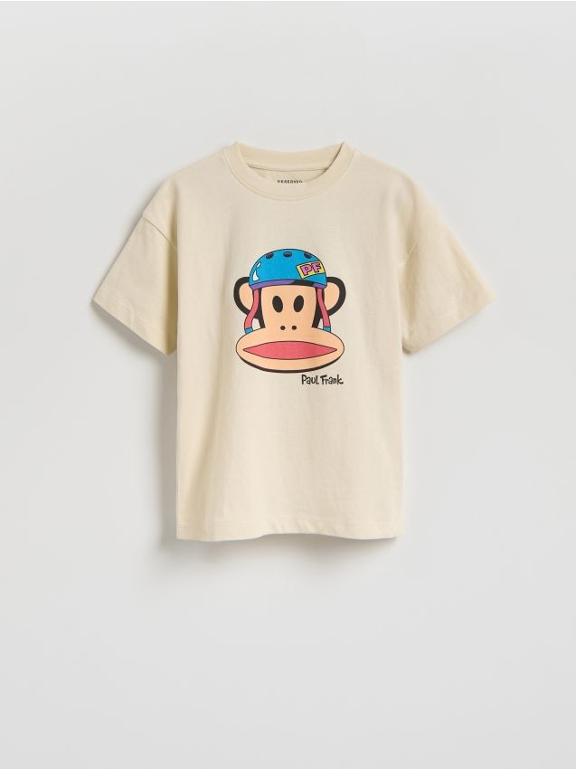 Reserved - T-shirt z nadrukiem PAUL FRANK - beżowy