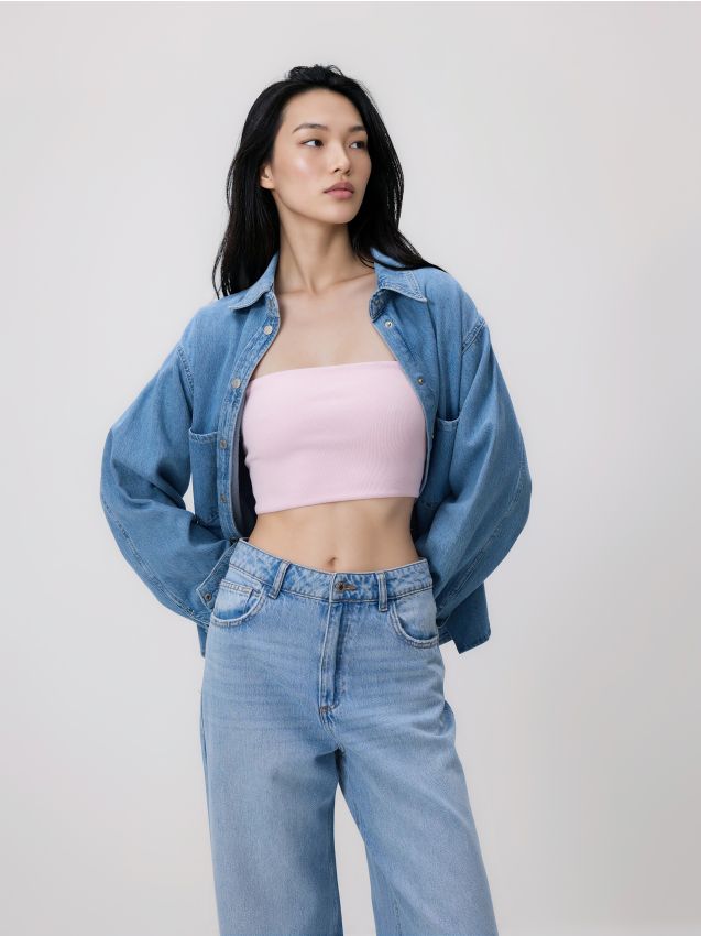 Reserved - Top bandeau - różowy
