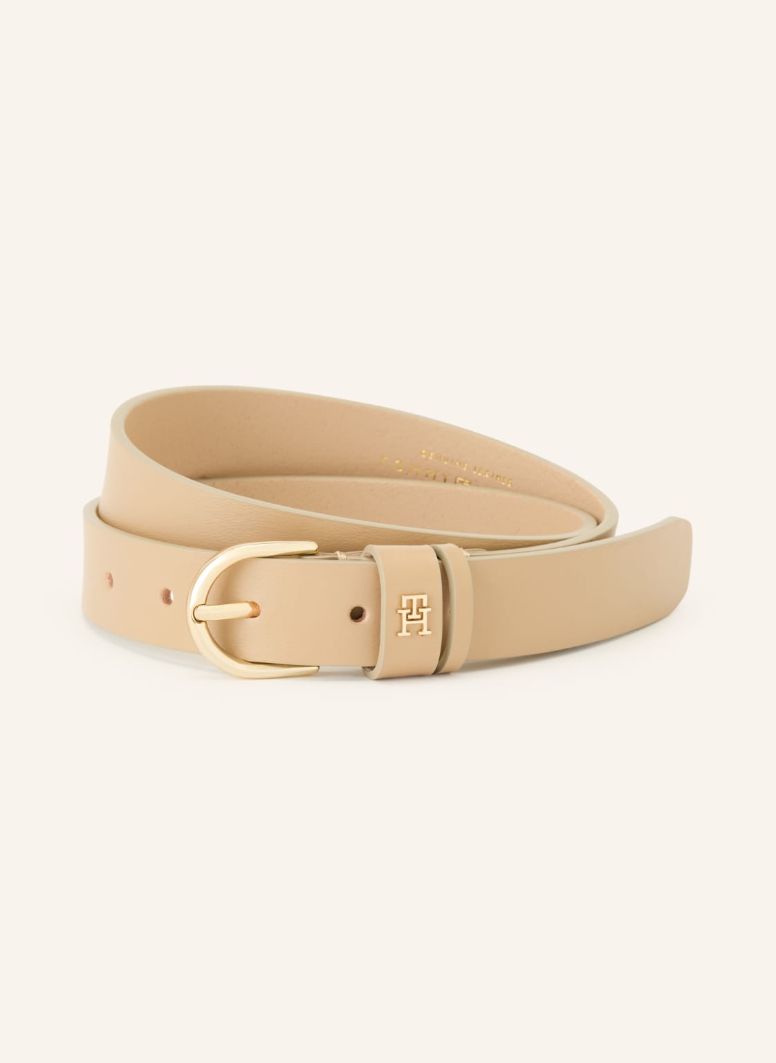 Tommy Hilfiger Pasek Skórzany beige