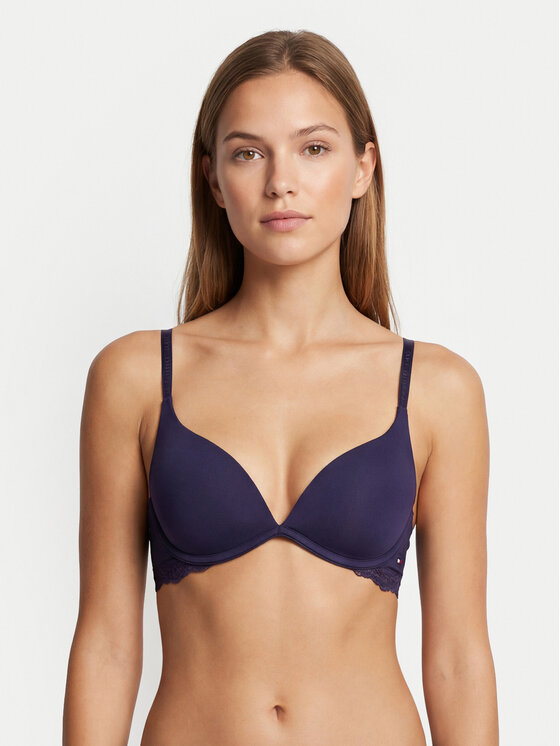 Tommy Hilfiger Biustonosz push-up UW0UW06051 Granatowy