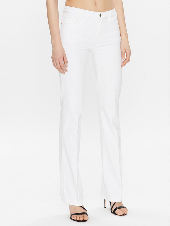 Guess Jeansy Sexy Boot W3GA59 D4DN1 Biały Skinny Fit
