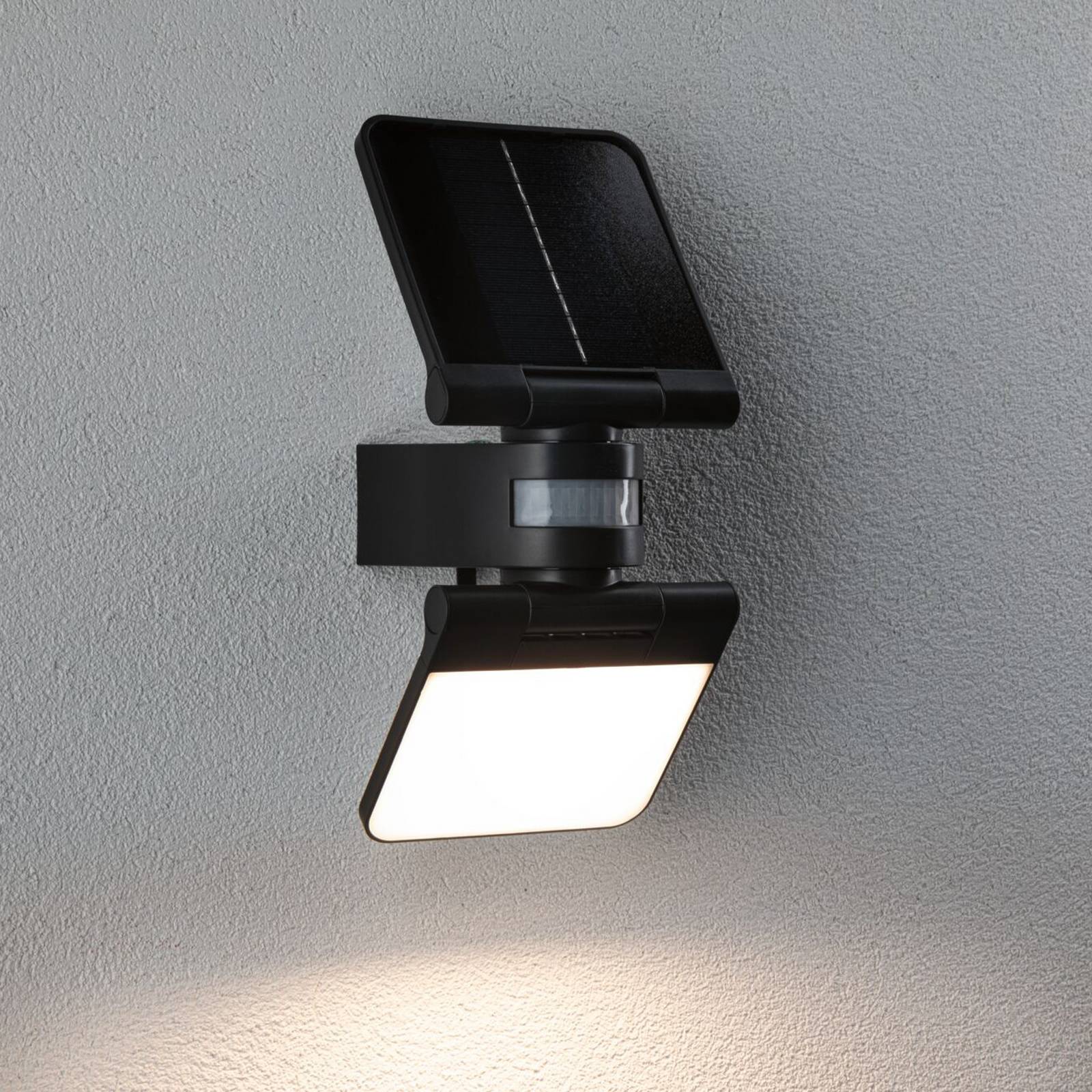 Paulmann Kinkiet zewnętrzny Solar Lesla, antracytowy, z czujnikiem, IP65 Lesla, czarny, tworzywo sztuczne, nowoczesny