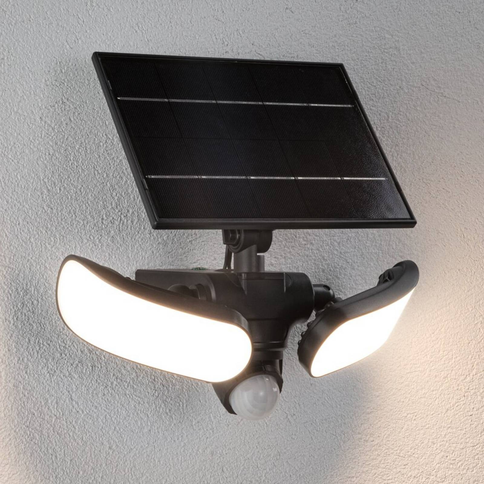 Paulmann Kinkiet zewnętrzny Solar Sonlig, antracytowy, z czujnikiem, IP65 Sonlig, czarny, tworzywo sztuczne, nowoczesny