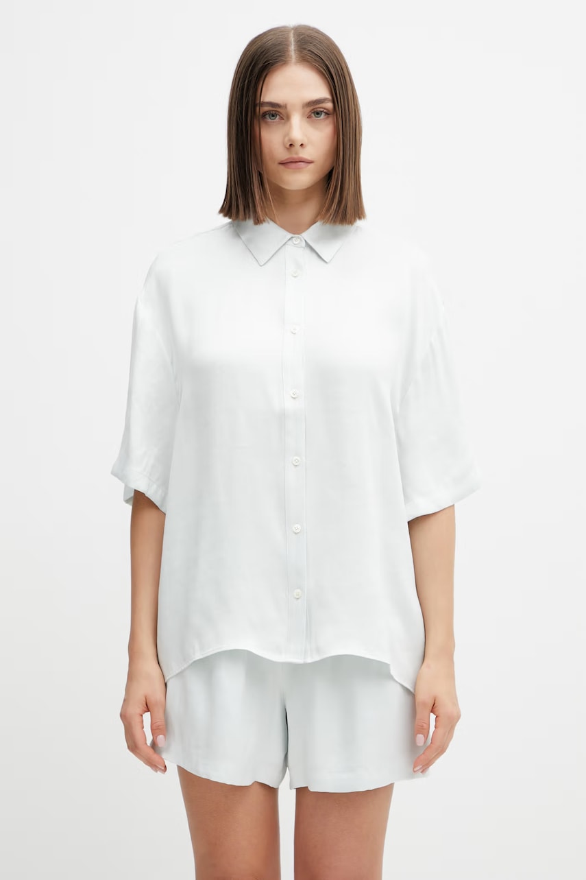 Anine Bing COCO SHIRT - SPRING MINT koszula damska z lyocellu