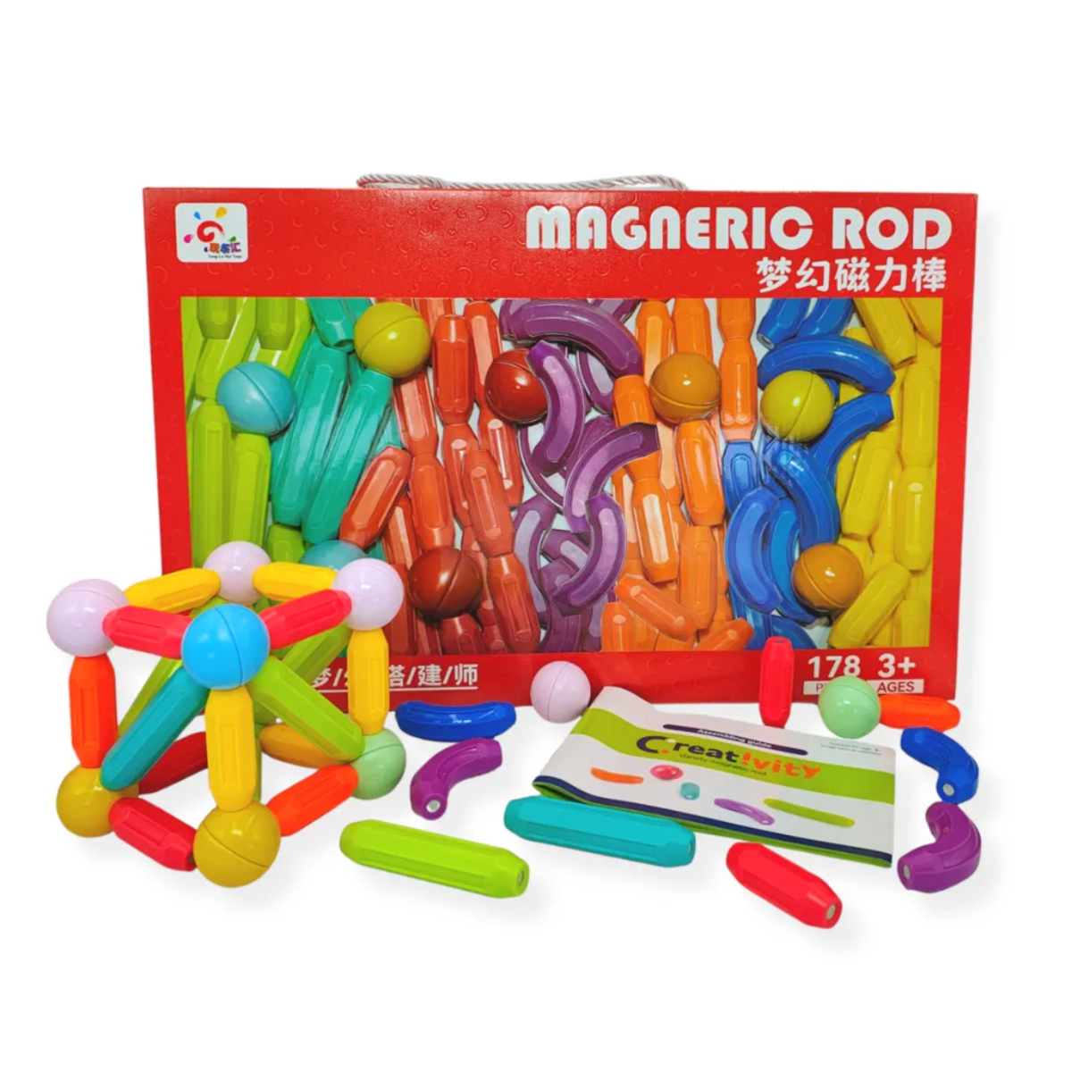 Magnetyczne pałeczki i kulki 178 el. – CreativiRod 3+