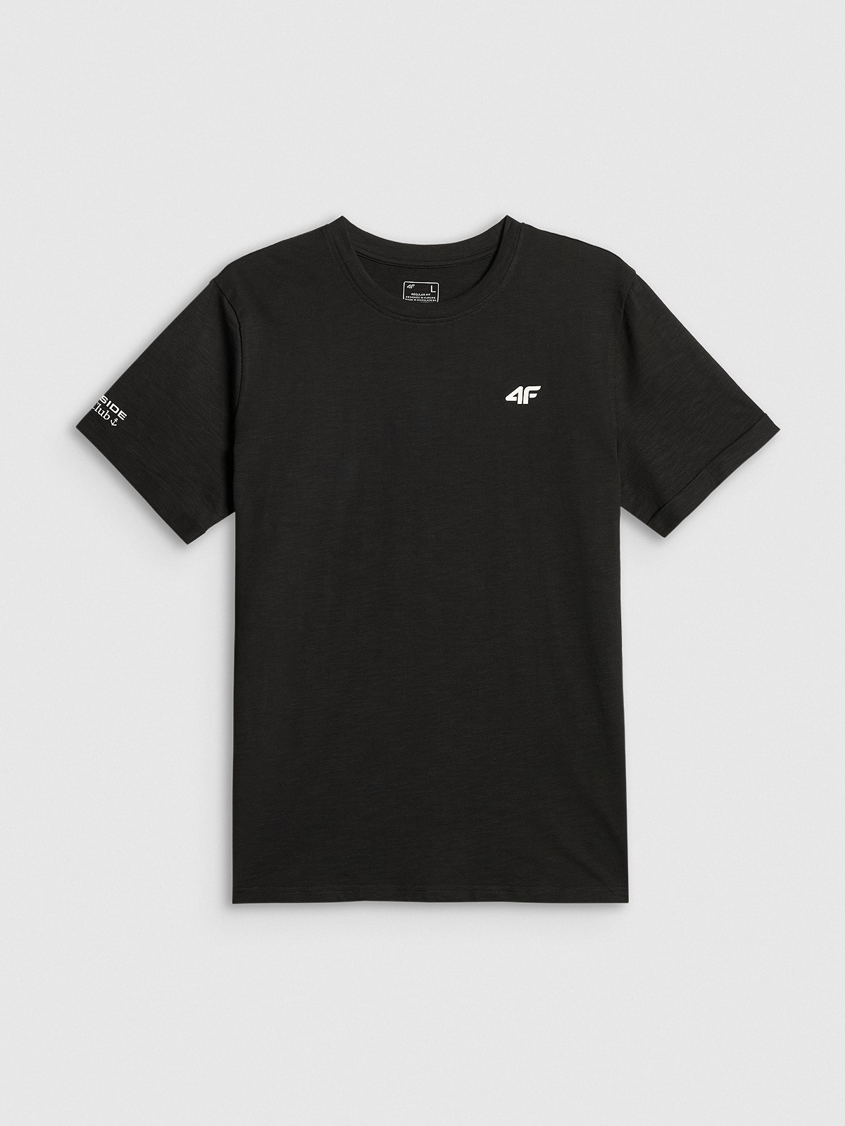 4F T-shirt regular gładki męski - czarny XXL