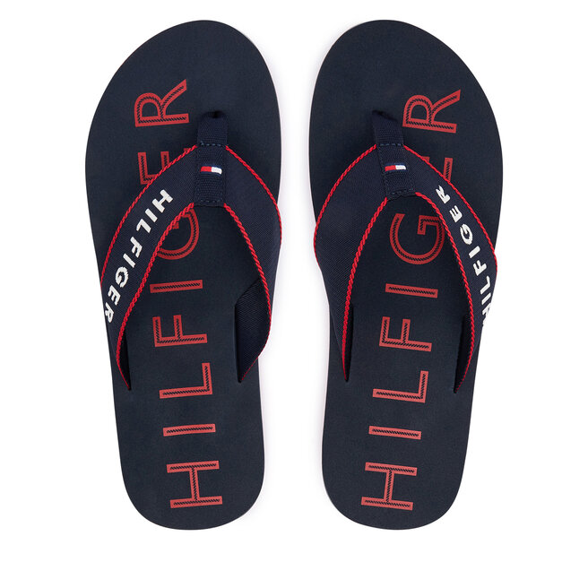 Japonki Tommy Hilfiger Sporty Hilfiger Beach Sandal FM0FM05913 Granatowy