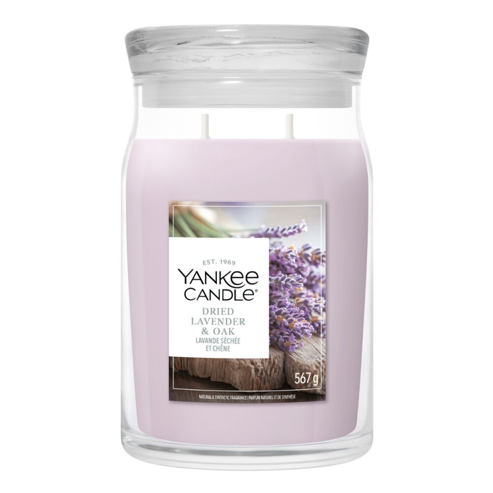 Yankee Candle Signature Świeca w Dużym Słoiku z Dwoma Dried Lavender & Oak