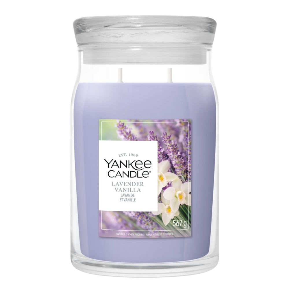 Yankee Candle Signature Świeca w Dużym Słoiku z Dwoma Lavender Vanilla