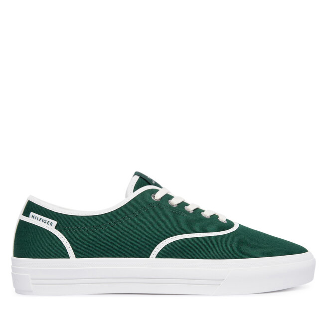 Tenisówki Tommy Hilfiger Th Vulc Cup Long Lace Canvas FM0FM05874 Zielony