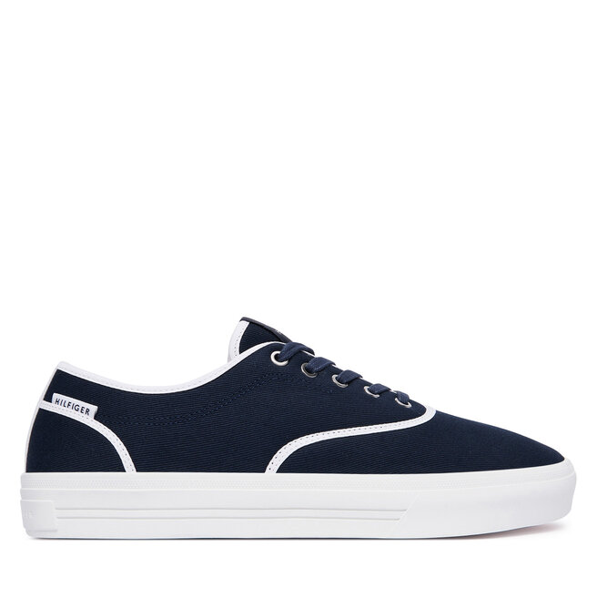 Tenisówki Tommy Hilfiger Th Vulc Cup Long Lace Canvas FM0FM05874 Granatowy