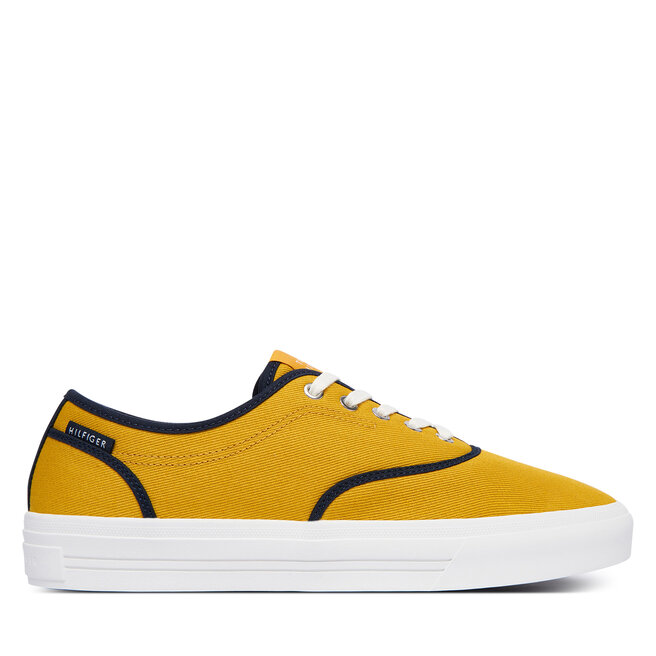 Tenisówki Tommy Hilfiger Th Vulc Cup Long Lace Canvas FM0FM05874 Żółty