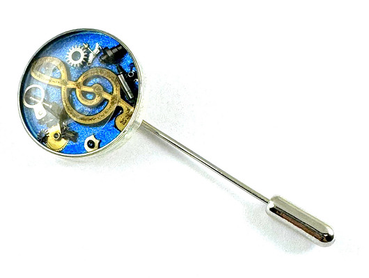 SZPILKA DO BUTONIERKI - Nutka (blue) - unikat