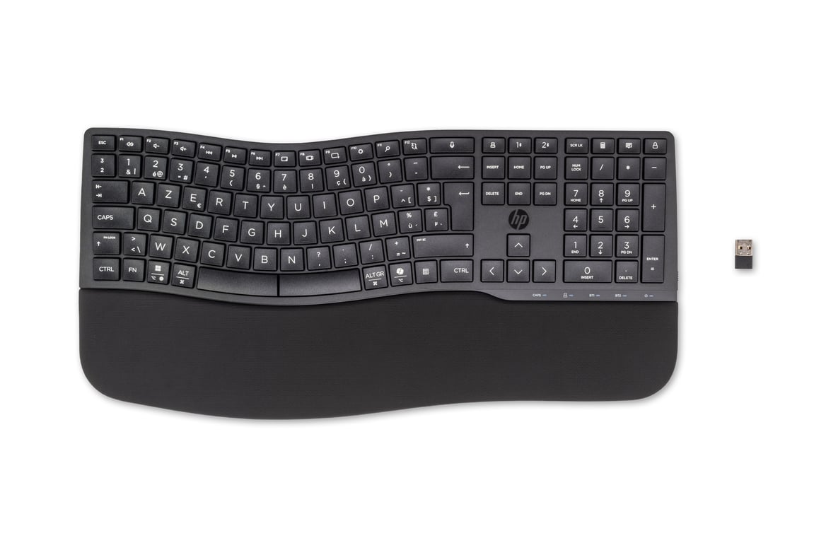 HP 680 Comfort Dual-Mode Keyboard klawiatura Dom RF Wireless + Bluetooth AZERTY Belgijski Czarny 8T6L8AA#AC0