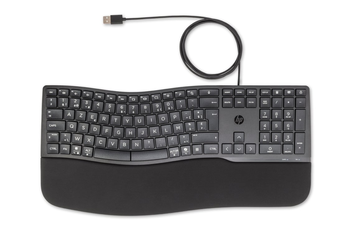 HP 480 Comfort Wired Keyboard klawiatura Dom USB AZERTY Belgijski Czarny 8T6M1AA#AC0