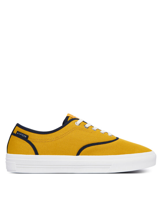 Tommy Hilfiger Tenisówki Th Vulc Cup Long Lace Canvas FM0FM05874 Żółty