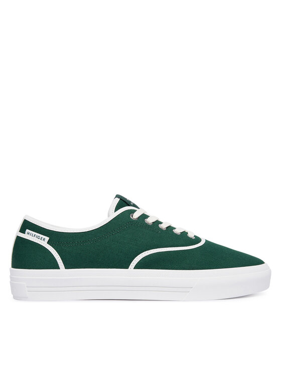 Tommy Hilfiger Tenisówki Th Vulc Cup Long Lace Canvas FM0FM05874 Zielony