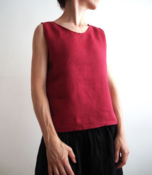 Top lniany 100%, malina