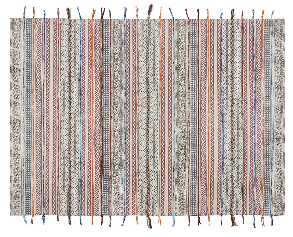 Dywan bawełniany Happy Mediterranean 160x230 cm – Ręcznie drukowany, wielokolorowy, 100% ekologiczny