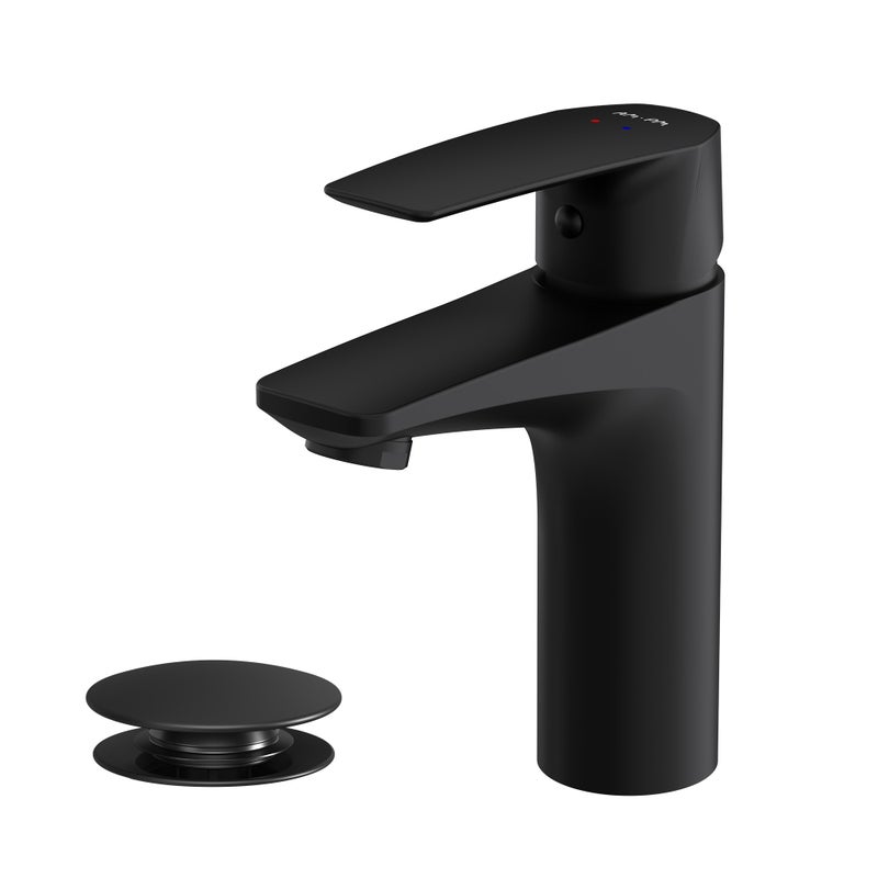 Bateria umywalkowa z wyciąganym odpływem, czarna, rozmiar M, FGA82122 AM.PM