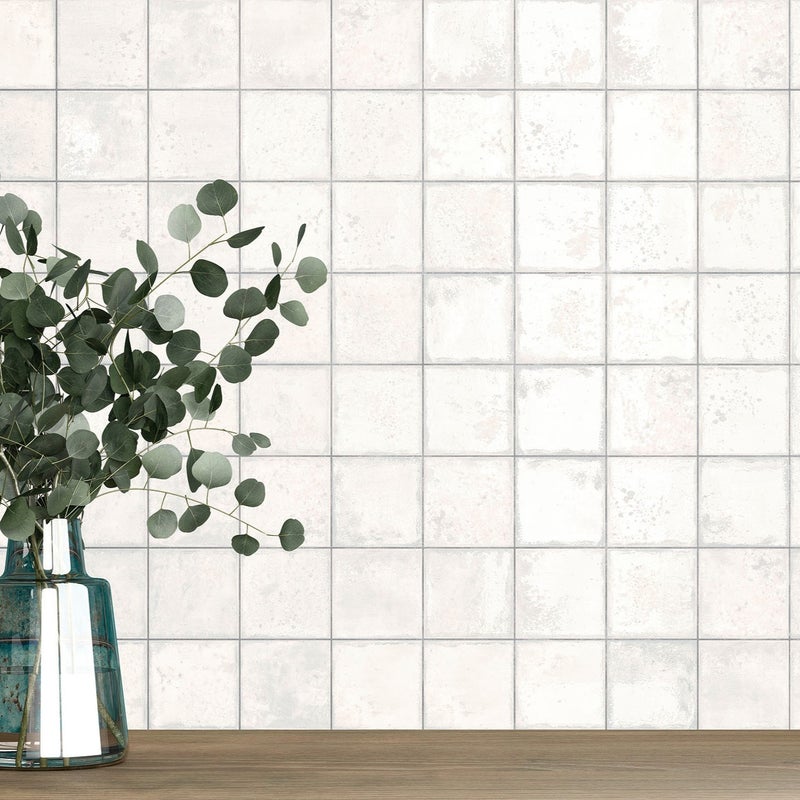 Płytka premium z gresu porcelanowego Era Biała 12x12 cm błyszcząca – rustykalny design do wszystkich typów ścian