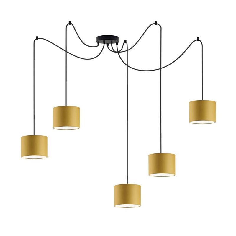 Lampa wisząca zwis żyrandol sufitowa pająk z abażurami walec TANGO Z5