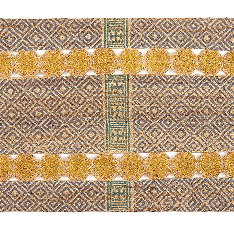 Dywan z naturalnej juty z nadrukiem AZTECA 90x150 cm – Ręcznie wykonany, elegancki i trwały
