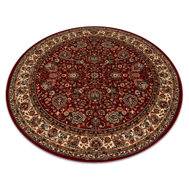 Dywan wełniany KASHQAI 4362 302 koło ornament bordo / beż koło 200 cm