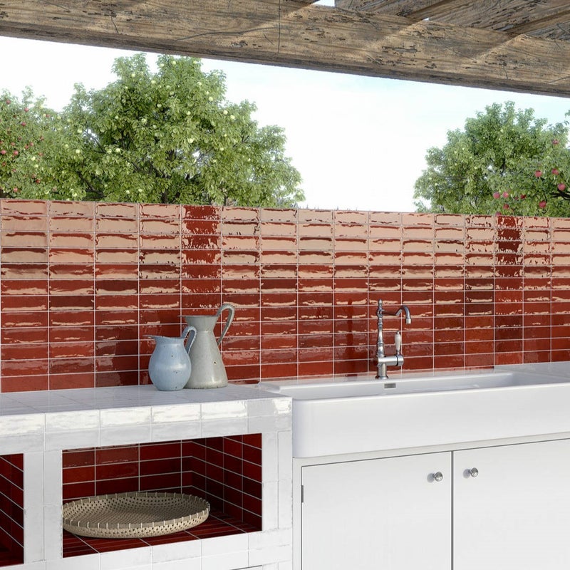 Mini Brick Seria Calpe Czerwony Gres porcelanowy premium 5x15 cm