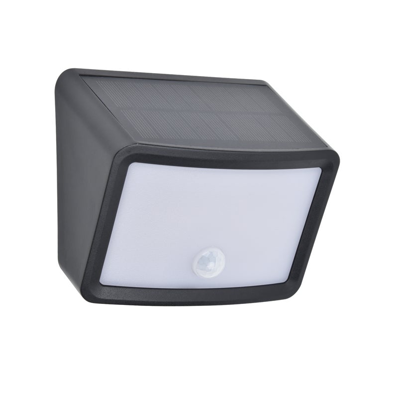 Kinkiet solarny Fano z czujnikiem ruchu LED 1000 lm barwa od ciepłej do zimnej czarny IP54 Inspire
