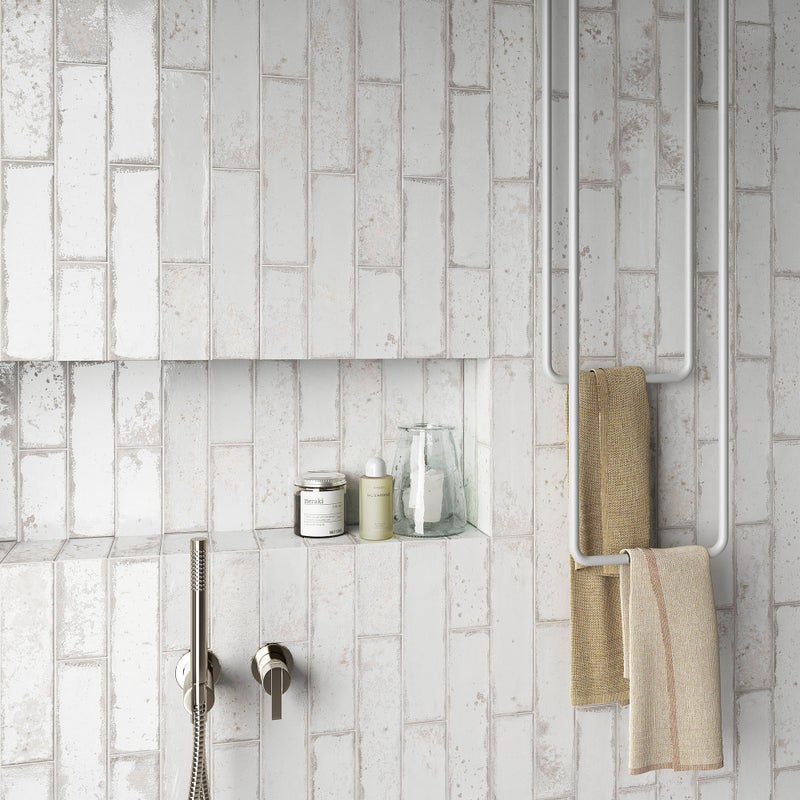 Płytka premium z gresu porcelanowego Era Biała 7x28 cm błyszcząca – rustykalny design do wszystkich typów ścian