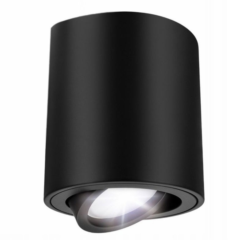 Reflektor natynkowy SPOT sufitowy Czarny okrągły GU10 Ruchoma Oprawa Halogenowa TUBA LED - LEDHOFF
