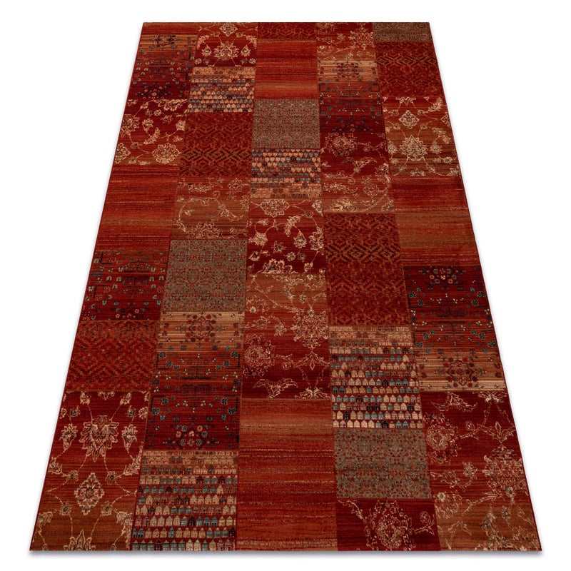 Dywan wełniany KASHQAI 4327 300 Patchwork bordo 135x200 cm