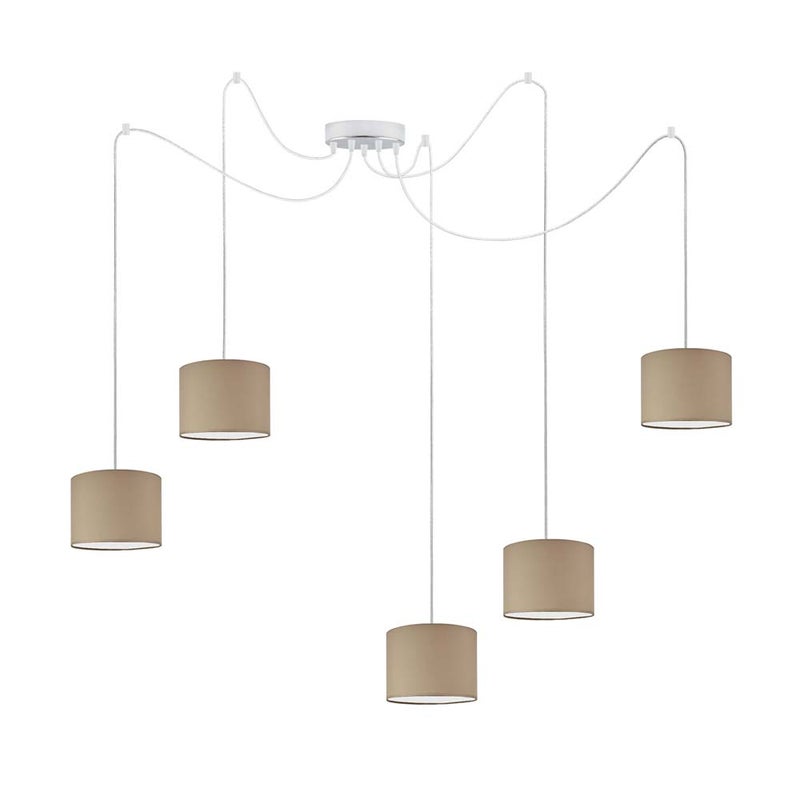 Lampa wisząca zwis żyrandol sufitowa pająk z abażurami walec TANGO Z5